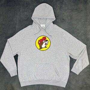 Bucees Hoodie Adult 2XL Gray Beaver Head Logo Hooded Sweatshirt Pullover EUC